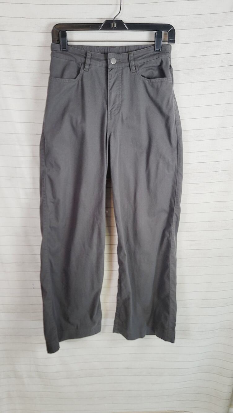 Pact Wide Leg Stretch Organic Cotton Chino Pants in Gray, sz Small